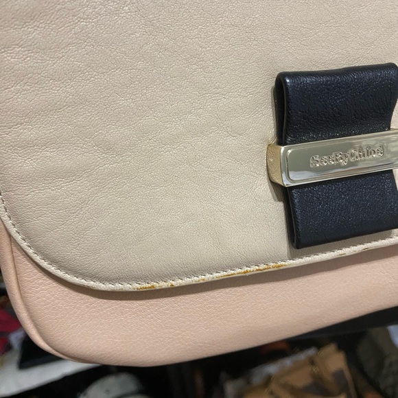 See by Chloe 2 tone beige light pinkish color Cross body bag -authentic ✅ - Picture 3 of 10